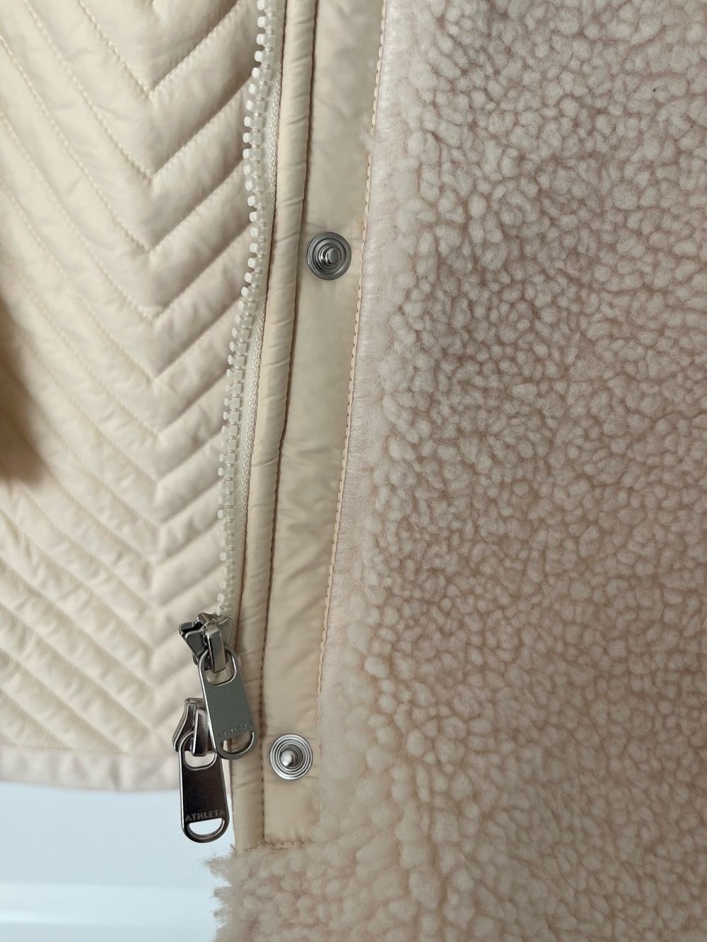 Athleta Cream Sherpa Long Teddy Coat - Picture 8 of 10